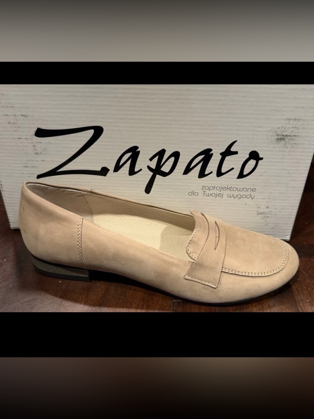 Zapatos Women’s Latte Nubuck Leather Penny Loafer Shoes Size 5-5.5 US